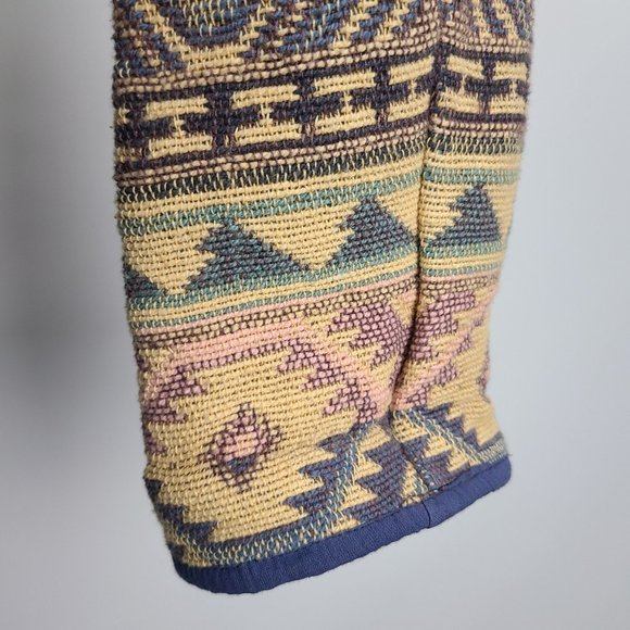 Vintage Flashback Cotton Woven Yellow Navaho Jacket Size M - Picture 4 of 12
